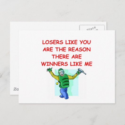 een grappige grap voor winnaars en verliezers briefkaart (Voorkant / Achterkant)