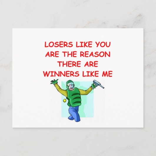 een grappige grap voor winnaars en verliezers briefkaart (Voorkant)