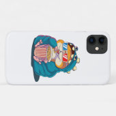 Een grappige hamster die een bril draagt, eet popc Case-Mate iPhone case (Achterkant (horizontaal))
