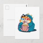 Een grappige hamster met een bril eet popcorn briefkaart (Voorkant / Achterkant)