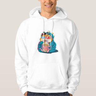 Een grappige hamster met een bril eet popcorn hoodie