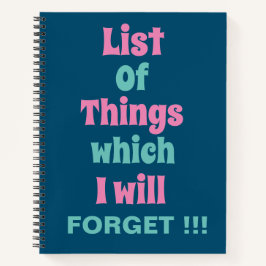 Een grappige herinnering voor vergeetse mensen die notitieboek