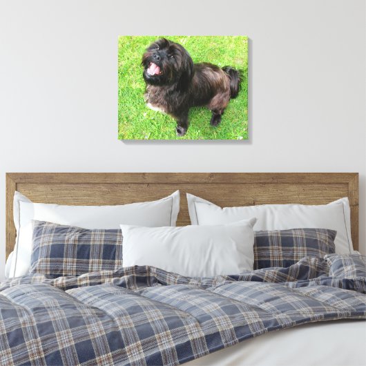 Een grappige hond met houding! canvas afdruk (Insitu (Slaapkamer))