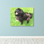 Een grappige hond met houding! canvas afdruk (Insitu (Houten vloer))
