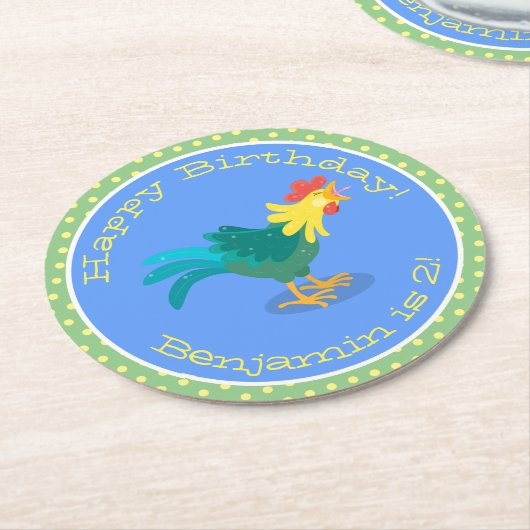 Een grappige illustratie van de cartoon van de kra ronde kartonnen onderzetter (Gebogen)