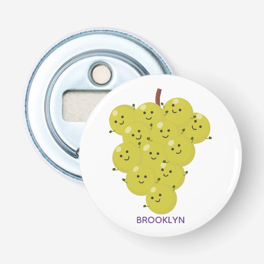 Een grappige illustratie van de cartoon van druive button flesopener (Voorkant)