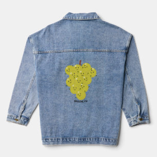 Een grappige illustratie van de cartoon van druive denim jacket