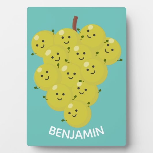 Een grappige illustratie van de cartoon van druive fotoplaat (voorkant)