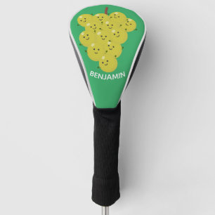 Een grappige illustratie van de cartoon van druive golfheadcover