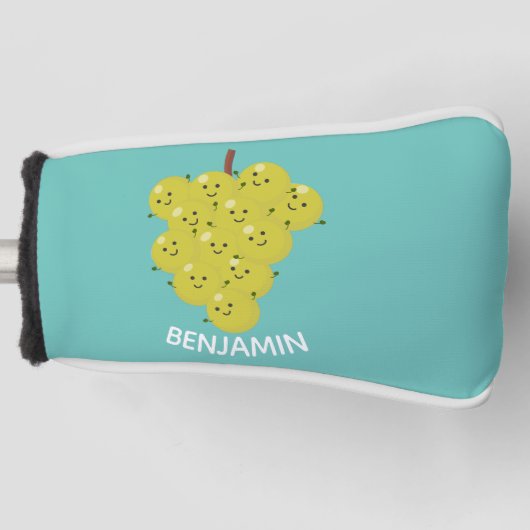 Een grappige illustratie van de cartoon van druive golfheadcover (Voorkant)