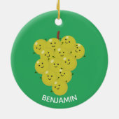 Een grappige illustratie van de cartoon van druive keramisch ornament (Achterkant)