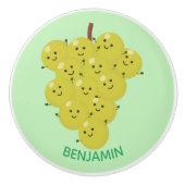 Een grappige illustratie van de cartoon van druive keramische knop (Voorkant)