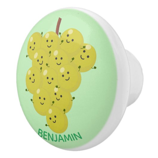 Een grappige illustratie van de cartoon van druive keramische knop (Rechts)