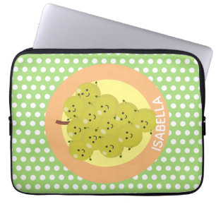 Een grappige illustratie van de cartoon van druive laptop sleeve