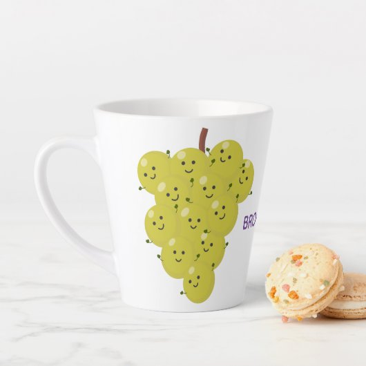 Een grappige illustratie van de cartoon van druive latte mok (In situ)