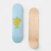 Een grappige illustratie van de cartoon van druive persoonlijk skateboard (Voorkant)