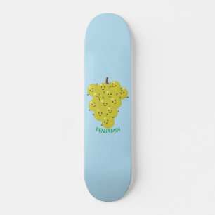 Een grappige illustratie van de cartoon van druive persoonlijk skateboard