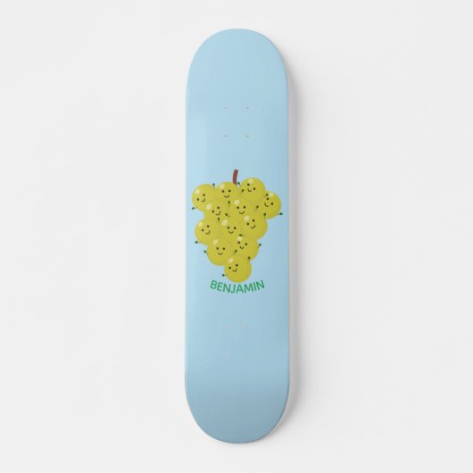 Een grappige illustratie van de cartoon van druive persoonlijk skateboard (Voorkant)