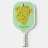Een grappige illustratie van de cartoon van druive pickleball paddle (Voorkant)