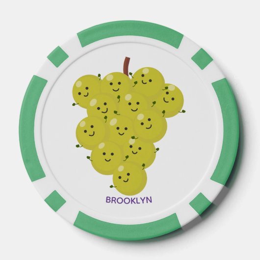 Een grappige illustratie van de cartoon van druive poker chips (Achterkant)