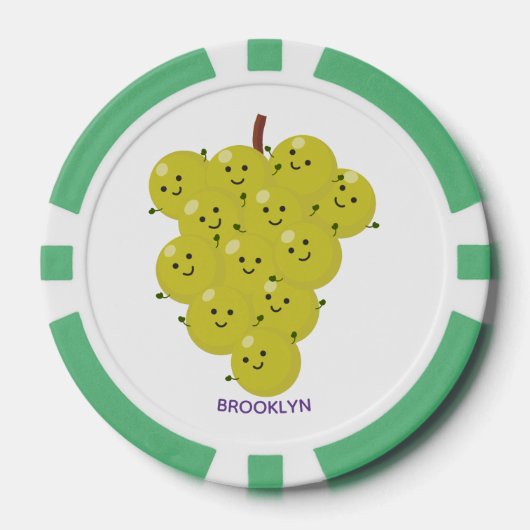 Een grappige illustratie van de cartoon van druive poker chips (Voorkant)