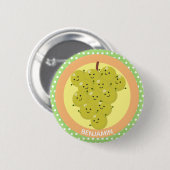 Een grappige illustratie van de cartoon van druive ronde button 5,7 cm (Voorkant /achterkant)
