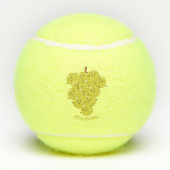 Een grappige illustratie van de cartoon van druive tennisballen (Achterkant)