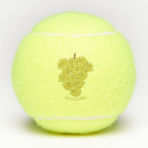 Een grappige illustratie van de cartoon van druive tennisballen