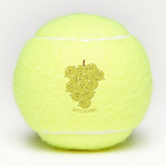 Een grappige illustratie van de cartoon van druive tennisballen (Voorkant)
