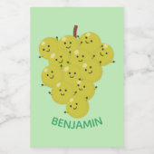 Een grappige illustratie van de cartoon van druive voedselcontainer etiket (Enkel label)