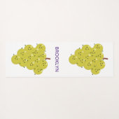 Een grappige illustratie van de cartoon van druive yogamat (Achterkant (horizontaal))