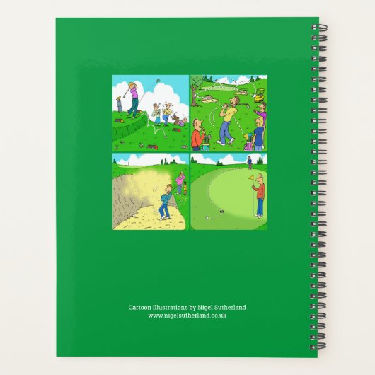 Een grappige illustratie van de cartoon van golfer planner (Achterkant)