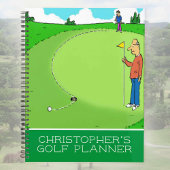 Een grappige illustratie van de cartoon van golfer planner