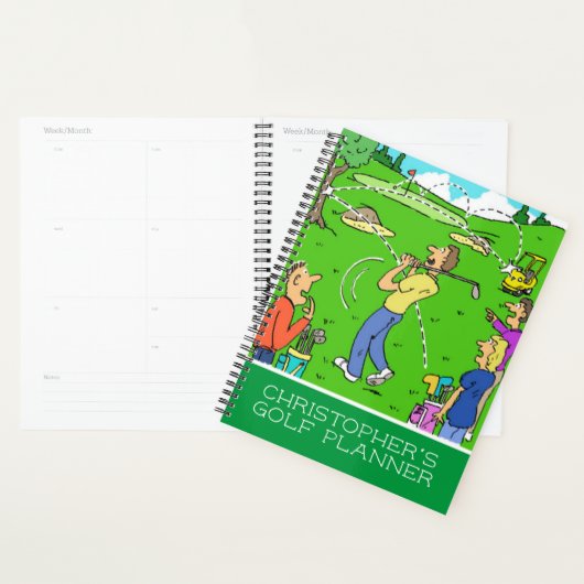 Een grappige illustratie van de cartoon van golfer planner (Display)