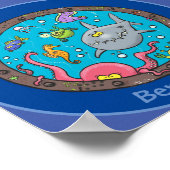 Een grappige illustratie van de cartoon van zeeen  poster (Hoek)