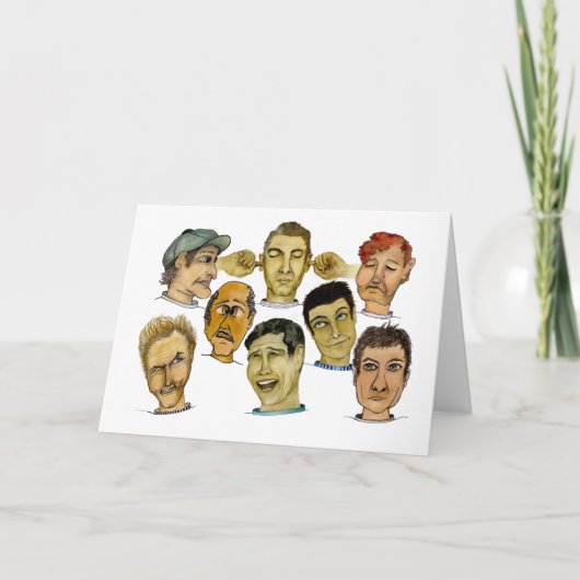 Een grappige jongen die lacht kaart (Voorkant)