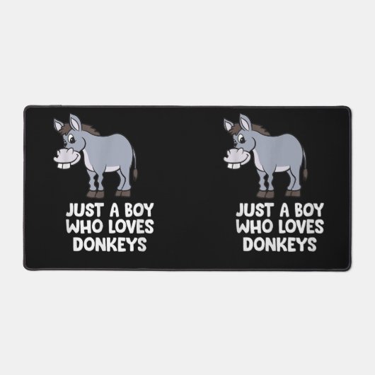 Een grappige jongen die van ezels houdt bureaumat (Voorkant)