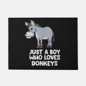 Een grappige jongen die van ezels houdt deurmat (Voorkant)