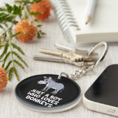 Een grappige jongen die van ezels houdt sleutelhanger (Voorkant Rechts)