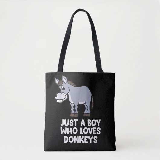 Een grappige jongen die van ezels houdt tote bag (Voorkant)