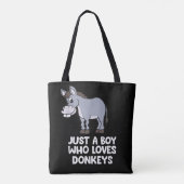 Een grappige jongen die van ezels houdt tote bag (Achterkant)