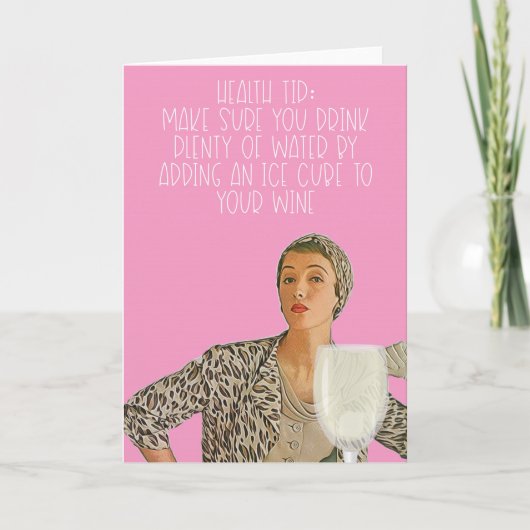 Een grappige kaart met gezondheids tips. (Voorkant)
