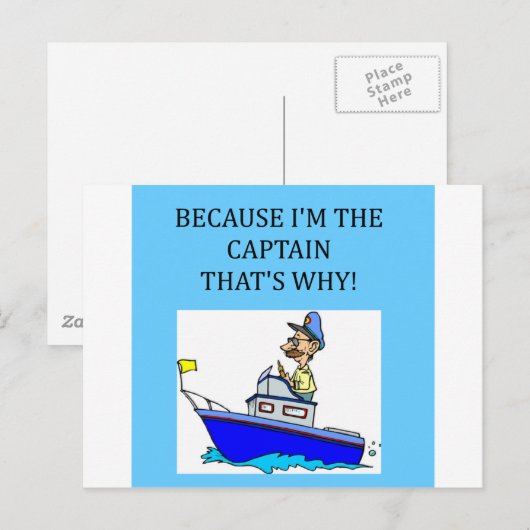een grappige kapitein grap briefkaart (Voorkant / Achterkant)