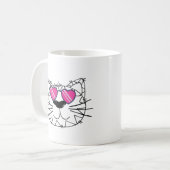 Een grappige kat met een funky bril. koffiemok (Voorkant links)