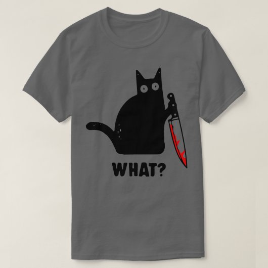 Een grappige kat met een mes t-shirt (Design voorkant)