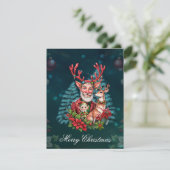 Een grappige kerstillustratie, feestdagenkaart (Staand voorkant)