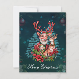Een grappige kerstillustratie, feestdagenkaart