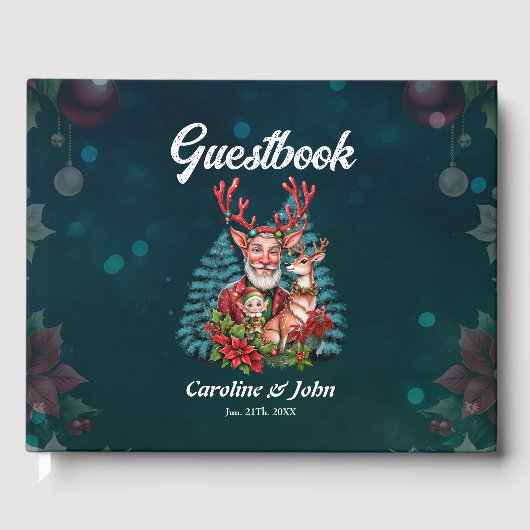 Een grappige kerstillustratie, gastenboek (Voorkant)