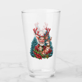 Een grappige kerstillustratie, glas