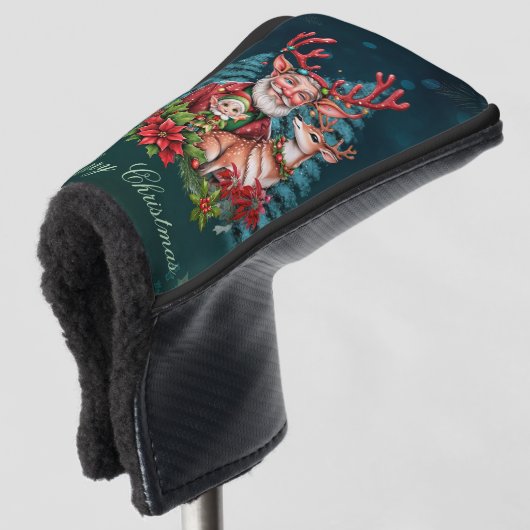 Een grappige kerstillustratie, golfheadcover (3/4 voorkant)